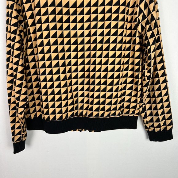 Black Scale Lightweight Triangle Geometric Print Jacket Size Medium M EUC D2135 - Picture 10 of 11
